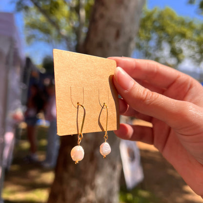 Sterling Silver, Gold-Plated Pearl Drops